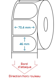 70.4 mm x 46 mm Étiquettes à rouleaux