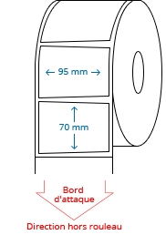 95 mm x 70 mm Étiquettes à rouleaux