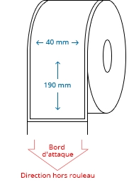 40 mm x 190 mm Étiquettes à rouleaux