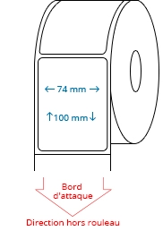 74 mm x 100 mm Étiquettes à rouleaux