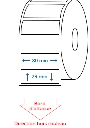 80 mm x 29 mm Étiquettes à rouleaux