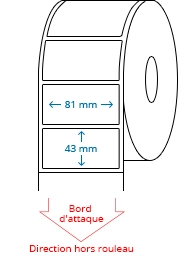 81 mm x 43 mm Étiquettes à rouleaux