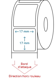 17mm x 17mm Étiquettes à rouleaux