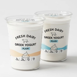 Clear yogurt container labels