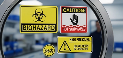 Autoclave Chamber Warning Labels 
