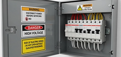 Clear Electrical Panel Warnings Labels 