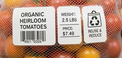 Clear Reusable Grocery Bag Labels 
