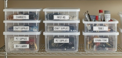 Clear Storage Bin Labels 