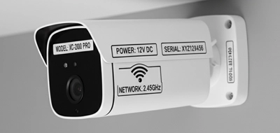 Clear Surveillance Camera Labels 