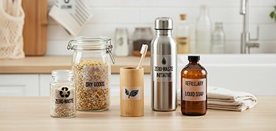 Clear Zero-Waste Initiative Labels 