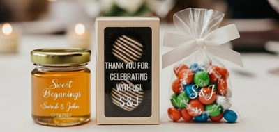 Clear wedding favor labels 