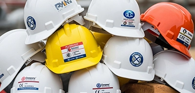 Construction Helmets Labels 