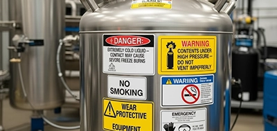 Cryogenic Tank Warning Labels 