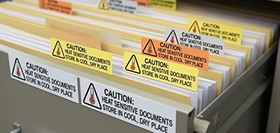 File Folder Labels for Heat-Sensitive Documents 
