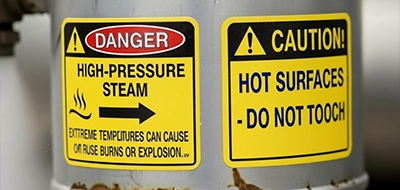 High-Pressure Steam Equipment Labels 