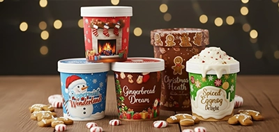 Holiday-Themed Labels for Frozen Desserts 