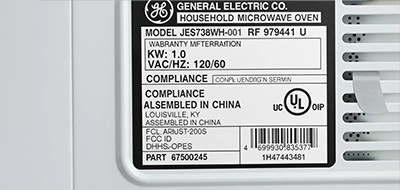 Home Appliance Labels 