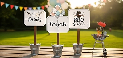 Party Decoration Labels for Outdoor Events 