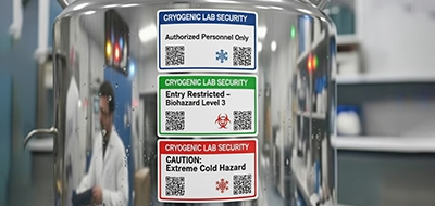 Security Badge Labels for Cryogenic Labs 
