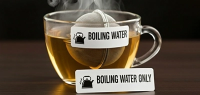 Tea Infuser Labels for Boiling Water 